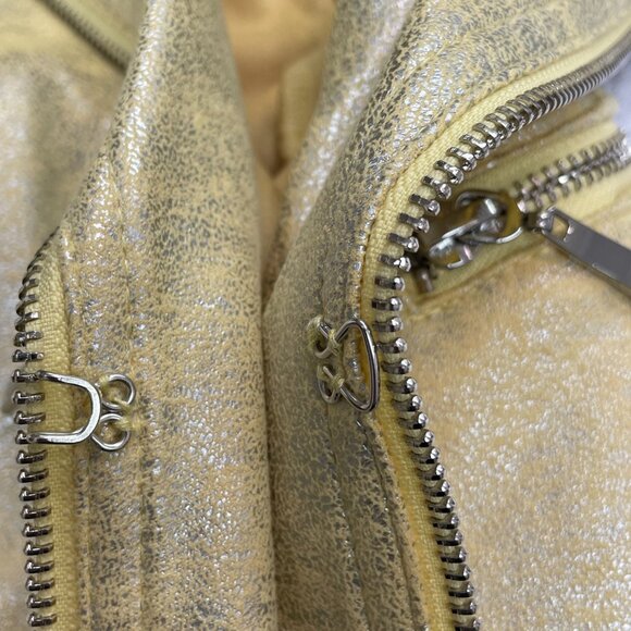 Lena Gabrielle Metallic Yellow Studded Jacket Size 10 FABULOUS! - Picture 7 of 10